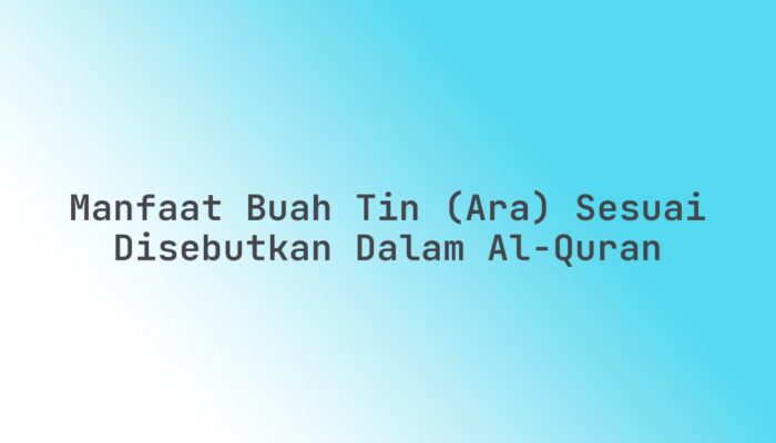Manfaat Buah Tin (Ara) Sesuai Disebutkan dalam Al-Quran